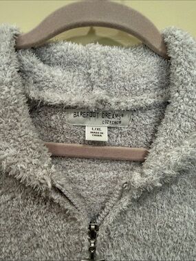 Barefoot Dreams Cozy Chic Plush Zip Hoodie - Heather Gray